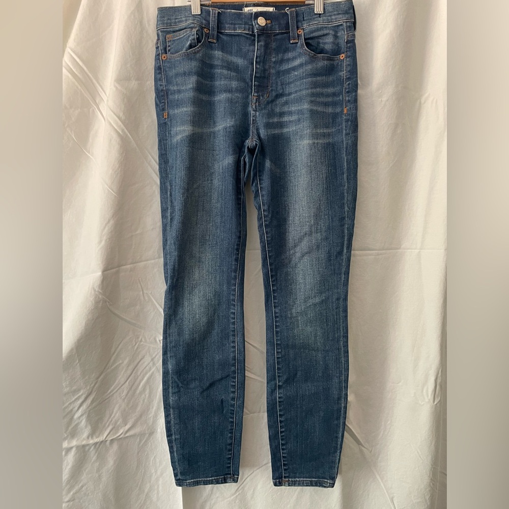 Madewell High Riser Skinny Blue Denim Jeans, Sz 28